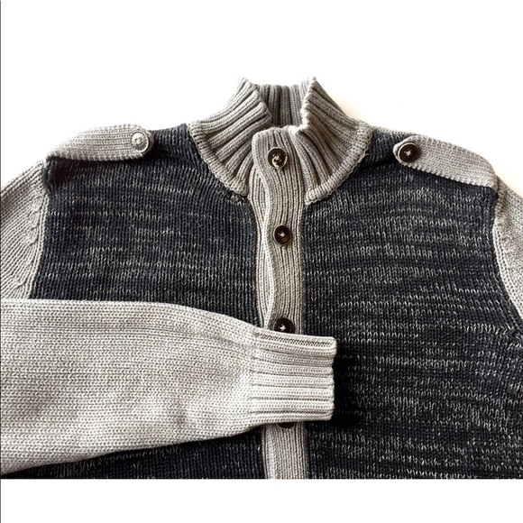 Tristan Men’s  Button Down Cardigan Sweater Medium Navy Grey - Picture 10 of 12